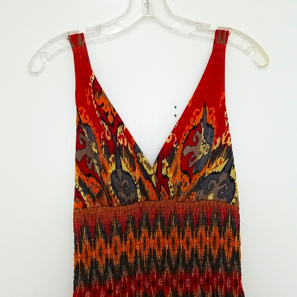 California Woman boho printed maxi dress Size M - Picture 2 of 11